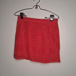 Nwt American Eagle Y2K Lace Orange Red Mini Skirt Size 4